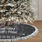 Penrith Panthers Christmas Tree Skirt Australian Rugby Fans - Pixelated Ugly Xmas Pattern Mascot Santa