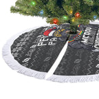Penrith Panthers Christmas Tree Skirt Australian Rugby Fans - Pixelated Ugly Xmas Pattern Mascot Santa