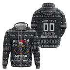 Personalized Penrith Panthers Christmas Zip Hoodie Australian Rugby Fans - Pixelated Ugly Xmas Pattern Mascot Santa
