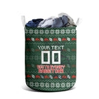 Personalized South Sydney Rabbitohs Christmas Laundry Basket Australian Rugby Fans - Pixelated Ugly Xmas Pattern Mascot Santa