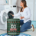 Personalized South Sydney Rabbitohs Christmas Laundry Basket Australian Rugby Fans - Pixelated Ugly Xmas Pattern Mascot Santa