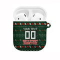 Personalized South Sydney Rabbitohs Christmas AirPods Case Australian Rugby Fans - Pixelated Ugly Xmas Pattern Mascot Santa
