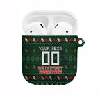 Personalized South Sydney Rabbitohs Christmas AirPods Case Australian Rugby Fans - Pixelated Ugly Xmas Pattern Mascot Santa