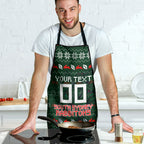 Personalized South Sydney Rabbitohs Christmas Apron Australian Rugby Fans - Pixelated Ugly Xmas Pattern Mascot Santa