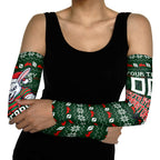 Personalized South Sydney Rabbitohs Christmas Arm Sleeves Australian Rugby Fans - Pixelated Ugly Xmas Pattern Mascot Santa