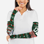 Personalized South Sydney Rabbitohs Christmas Arm Sleeves Australian Rugby Fans - Pixelated Ugly Xmas Pattern Mascot Santa