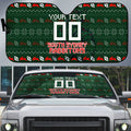 Personalized South Sydney Rabbitohs Christmas Auto Sun Shade Australian Rugby Fans - Pixelated Ugly Xmas Pattern Mascot Santa