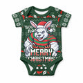 Personalized South Sydney Rabbitohs Christmas Baby Onesie Australian Rugby Fans - Pixelated Ugly Xmas Pattern Mascot Santa