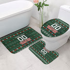 Personalized South Sydney Rabbitohs Christmas Bathroom Set Australian Rugby Fans - Pixelated Ugly Xmas Pattern Mascot Santa