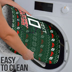 Personalized South Sydney Rabbitohs Christmas Bathroom Set Australian Rugby Fans - Pixelated Ugly Xmas Pattern Mascot Santa