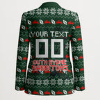 Personalized South Sydney Rabbitohs Christmas Blazer Australian Rugby Fans - Pixelated Ugly Xmas Pattern Mascot Santa
