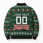 Personalized South Sydney Rabbitohs Christmas Bomber Puffer Jacket Australian Rugby Fans - Pixelated Ugly Xmas Pattern Mascot Santa