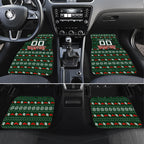 Personalized South Sydney Rabbitohs Christmas Car Mats Australian Rugby Fans - Pixelated Ugly Xmas Pattern Mascot Santa