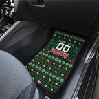 Personalized South Sydney Rabbitohs Christmas Car Mats Australian Rugby Fans - Pixelated Ugly Xmas Pattern Mascot Santa