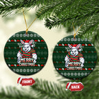 South Sydney Rabbitohs Christmas Ceramic Ornament Australian Rugby Fans - Pixelated Ugly Xmas Pattern Mascot Santa