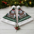 South Sydney Rabbitohs Christmas Santa Hat Australian Rugby Fans - Pixelated Ugly Xmas Pattern Mascot Santa