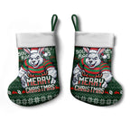 South Sydney Rabbitohs Christmas Stocking Australian Rugby Fans - Pixelated Ugly Xmas Pattern Mascot Santa