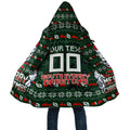 Personalized South Sydney Rabbitohs Christmas Cloak Australian Rugby Fans - Pixelated Ugly Xmas Pattern Mascot Santa