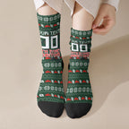 Personalized South Sydney Rabbitohs Christmas Crew Socks Australian Rugby Fans - Pixelated Ugly Xmas Pattern Mascot Santa