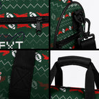 Personalized South Sydney Rabbitohs Christmas Duffle Bag Australian Rugby Fans - Pixelated Ugly Xmas Pattern Mascot Santa