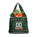 Personalized South Sydney Rabbitohs Christmas Grocery Bag Australian Rugby Fans - Pixelated Ugly Xmas Pattern Mascot Santa