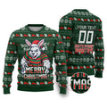 Personalized South Sydney Rabbitohs Christmas Ugly Christmas Sweater Australian Rugby Fans - Pixelated Ugly Xmas Pattern Mascot Santa