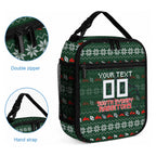 Personalized South Sydney Rabbitohs Christmas Lunch Bag Australian Rugby Fans - Pixelated Ugly Xmas Pattern Mascot Santa