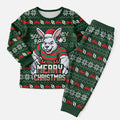 Personalized South Sydney Rabbitohs Christmas Pajama Set Australian Rugby Fans - Pixelated Ugly Xmas Pattern Mascot Santa