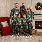 Personalized South Sydney Rabbitohs Christmas Pajama Set Australian Rugby Fans - Pixelated Ugly Xmas Pattern Mascot Santa