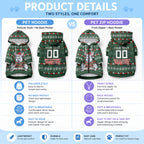 Personalized South Sydney Rabbitohs Christmas Pet Hoodie Australian Rugby Fans - Pixelated Ugly Xmas Pattern Mascot Santa