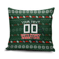 Personalized South Sydney Rabbitohs Christmas Pillow Cover Australian Rugby Fans - Pixelated Ugly Xmas Pattern Mascot Santa