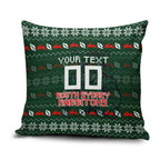 Personalized South Sydney Rabbitohs Christmas Pillow Cover Australian Rugby Fans - Pixelated Ugly Xmas Pattern Mascot Santa