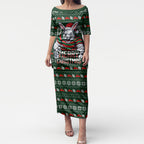 Personalized South Sydney Rabbitohs Christmas Puletasi Australian Rugby Fans - Pixelated Ugly Xmas Pattern Mascot Santa