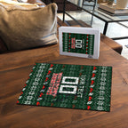 Personalized South Sydney Rabbitohs Christmas Puzzle Australian Rugby Fans - Pixelated Ugly Xmas Pattern Mascot Santa