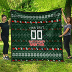 Personalized South Sydney Rabbitohs Christmas Quilt Australian Rugby Fans - Pixelated Ugly Xmas Pattern Mascot Santa