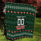 Personalized South Sydney Rabbitohs Christmas Quilt Australian Rugby Fans - Pixelated Ugly Xmas Pattern Mascot Santa