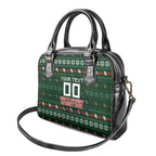 Personalized South Sydney Rabbitohs Christmas Shoulder Handbag Australian Rugby Fans - Pixelated Ugly Xmas Pattern Mascot Santa