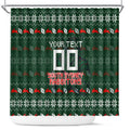 Personalized South Sydney Rabbitohs Christmas Shower Curtain Australian Rugby Fans - Pixelated Ugly Xmas Pattern Mascot Santa