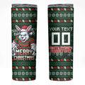 Personalized South Sydney Rabbitohs Christmas Skinny Tumbler Australian Rugby Fans - Pixelated Ugly Xmas Pattern Mascot Santa
