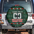 Personalized South Sydney Rabbitohs Christmas Spare Tire Cover Australian Rugby Fans - Pixelated Ugly Xmas Pattern Mascot Santa