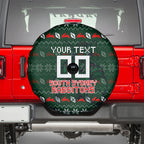 Personalized South Sydney Rabbitohs Christmas Spare Tire Cover Australian Rugby Fans - Pixelated Ugly Xmas Pattern Mascot Santa