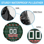 Personalized South Sydney Rabbitohs Christmas Spare Tire Cover Australian Rugby Fans - Pixelated Ugly Xmas Pattern Mascot Santa