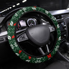 South Sydney Rabbitohs Christmas Steering Wheel Cover Australian Rugby Fans - Pixelated Ugly Xmas Pattern Mascot Santa