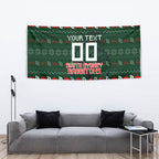 Personalized South Sydney Rabbitohs Christmas Tapestry Australian Rugby Fans - Pixelated Ugly Xmas Pattern Mascot Santa