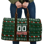 Personalized South Sydney Rabbitohs Christmas Travel Bag Australian Rugby Fans - Pixelated Ugly Xmas Pattern Mascot Santa