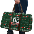 Personalized South Sydney Rabbitohs Christmas Travel Bag Australian Rugby Fans - Pixelated Ugly Xmas Pattern Mascot Santa