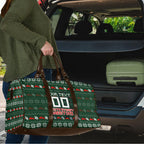 Personalized South Sydney Rabbitohs Christmas Travel Bag Australian Rugby Fans - Pixelated Ugly Xmas Pattern Mascot Santa
