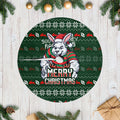 South Sydney Rabbitohs Christmas Tree Skirt Australian Rugby Fans - Pixelated Ugly Xmas Pattern Mascot Santa