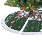 South Sydney Rabbitohs Christmas Tree Skirt Australian Rugby Fans - Pixelated Ugly Xmas Pattern Mascot Santa