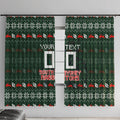 Personalized South Sydney Rabbitohs Christmas Window Curtain Australian Rugby Fans - Pixelated Ugly Xmas Pattern Mascot Santa